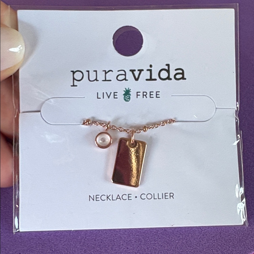 Pura Vida Rose Gold Necklace New